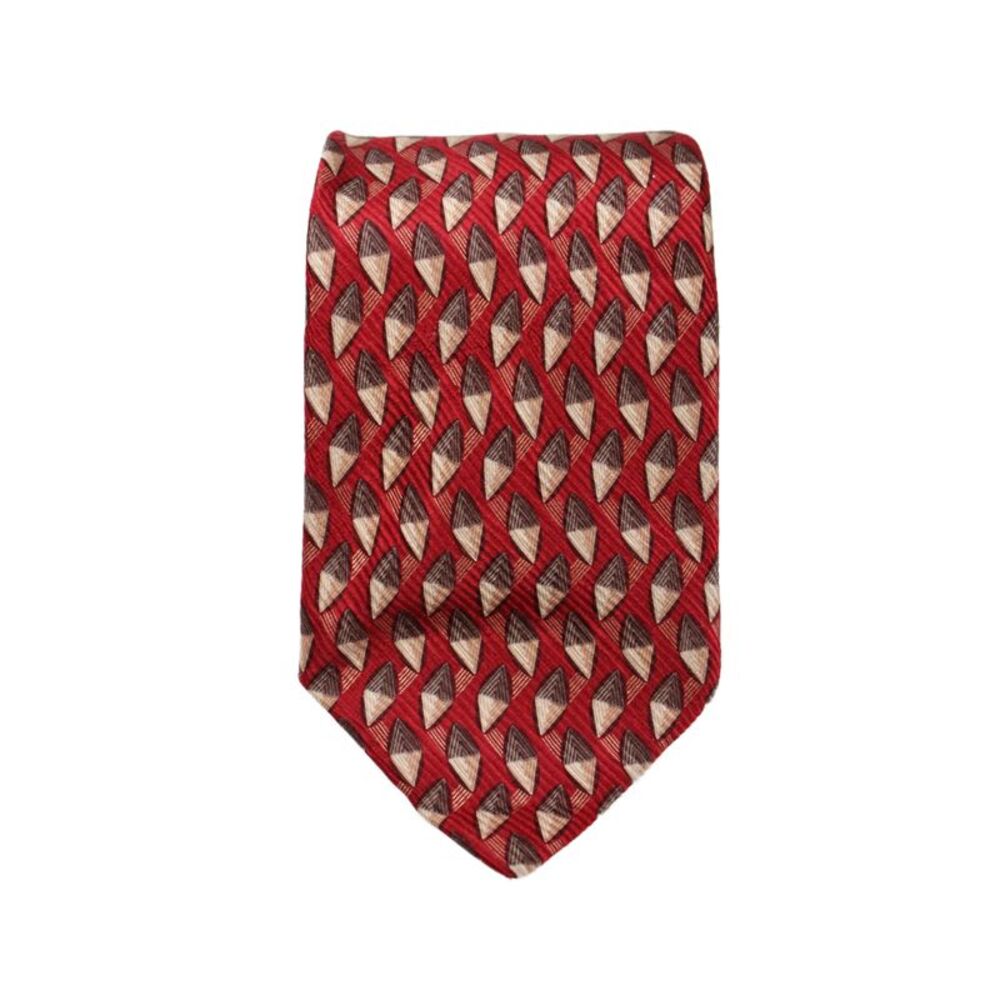 Valentino Garavani Mens Silk Printed Neck Tie Red Combo